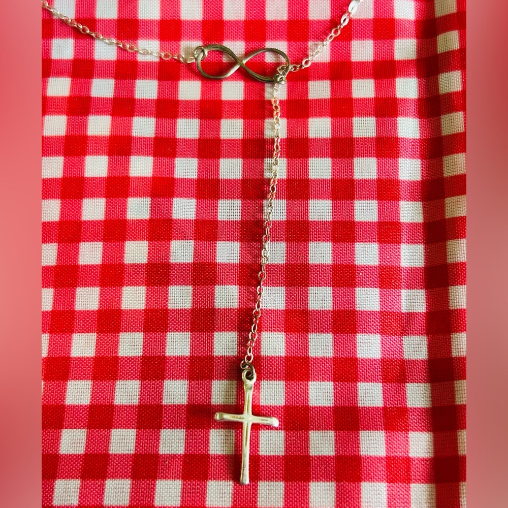 Elegant Sterling Silver Infinity Cross Necklace